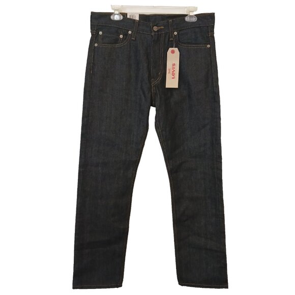 Levis 513 Mens Jeans Slim Straight 32x30 Blue Dark Wash Cotton Denim NWT - Picture 1 of 9